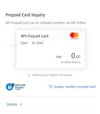 bpi prepaid card balance inquiry