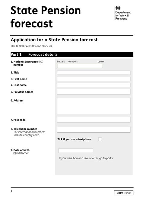 br19 state pension forecast