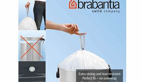 Brabantia Bin Liners H 40 50 Litre For L Bags Waste Size
