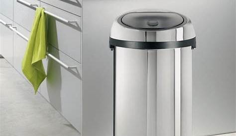 Brabantia Brilliant Stainless Steel 13 Gallon Trash Can at