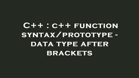 Bracket C++ Meaning