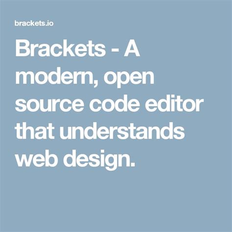 Brackets - A Modern Open Source Code Editor That Understands