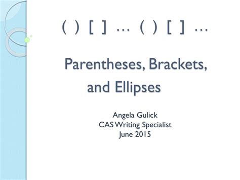 Brackets Parentheses Braces And Ellipses