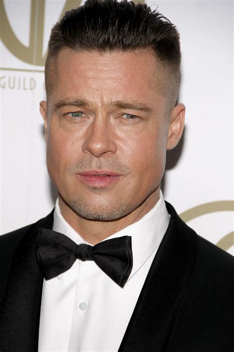 Brad Pitt Short Straight Copper Hairstyle with Layered Bangs
