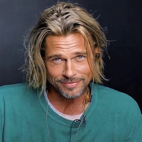 brad pitt with long hair and beard