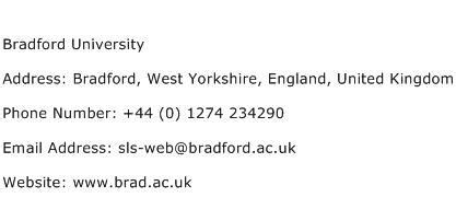 bradford uni email address