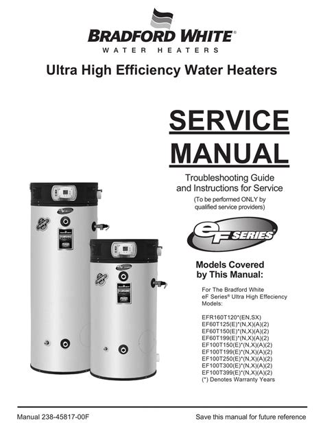 bradford white electric water heater service manual
