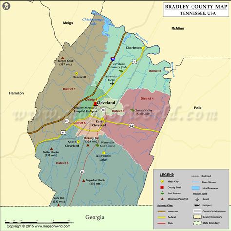Bradley County Tennessee Map