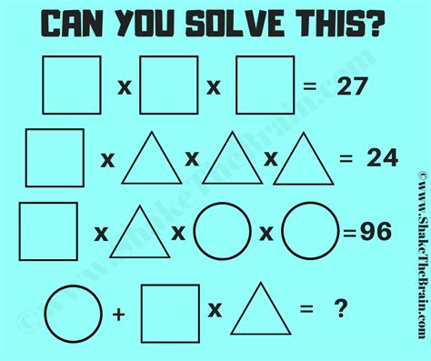 Brain Teaser Math Questions And Answers