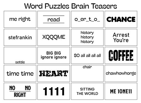 Brain Teasers Visual Words