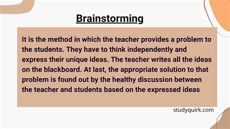 brainstorming method of teaching b ed notes