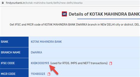 branch code kotak mahindra bank