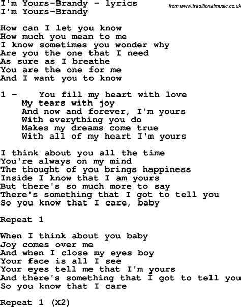 Brandy I'm Yours Lyrics