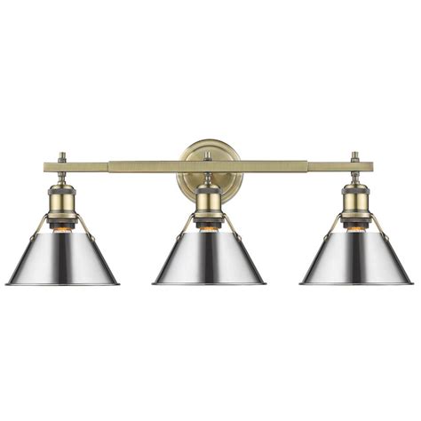 brass and chrome vanity light