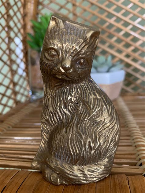 Brass Cat Figurine