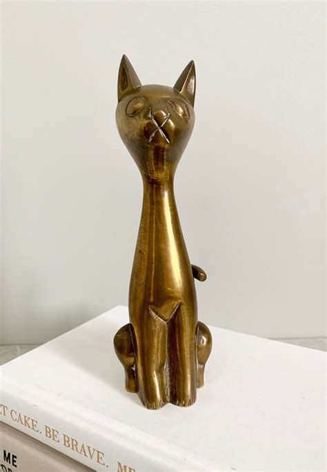 Brass Cat Statue