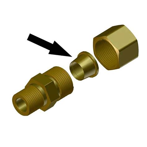 brass compression fitting with rubber ferrule
