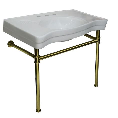 Brass Console Bathroom Sink