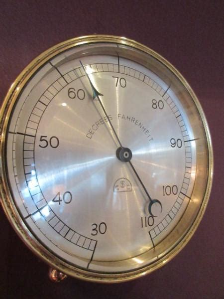 Brass Desk Top Thermometer