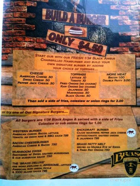 Brass Monkey West Allis Menu