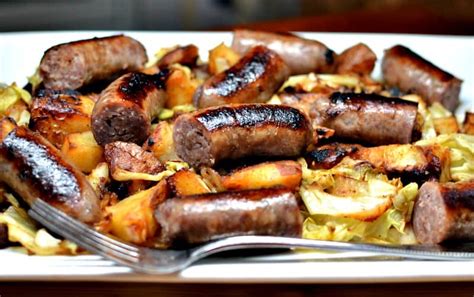 Brats And Cabbage In The Oven