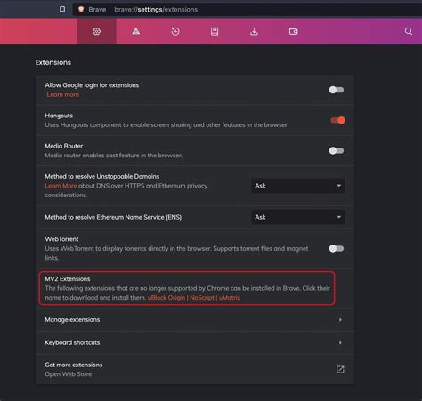 Brave Extensions Ublock