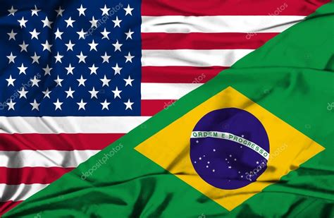 brazil and us flag