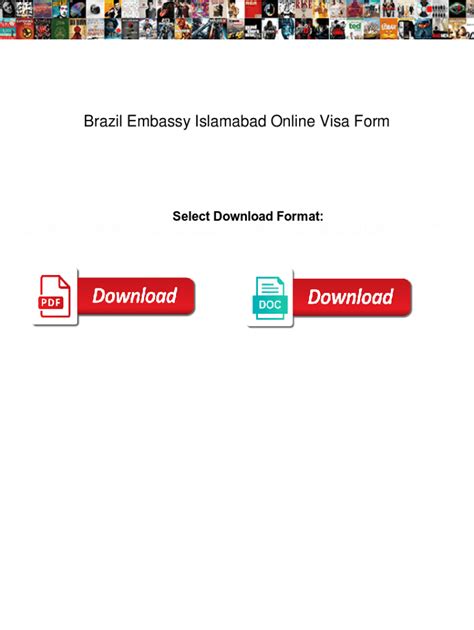 brazil embassy islamabad visa form