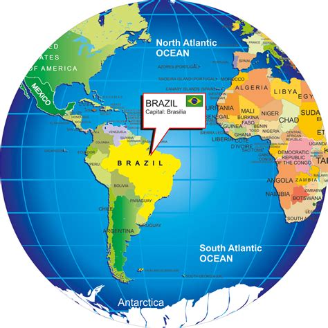 brazil map in world map