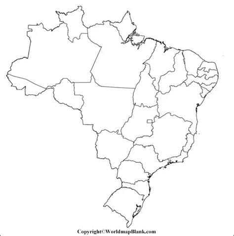 brazil physical map blank