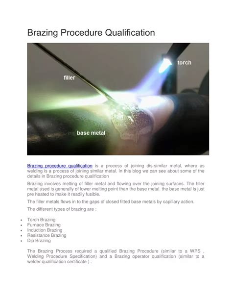 Brazing Procedure Qualification Record