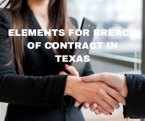 breach of contract elements texas
