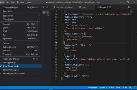 Breadcrumbs Visual Studio Code