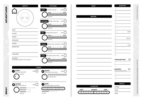 30 Roleplay Character Sheet Template