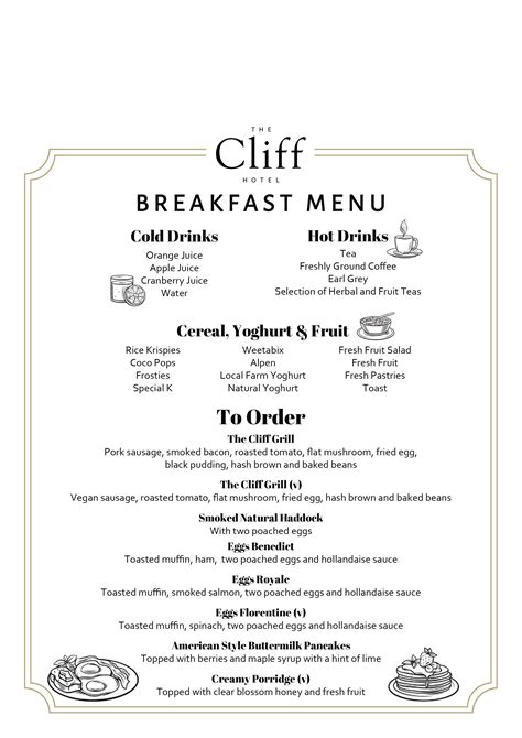 Breakfast Menu For Hotel