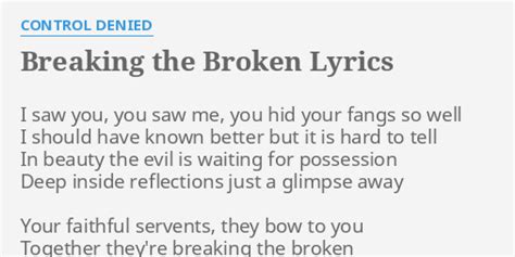 breaking the broken lyrics