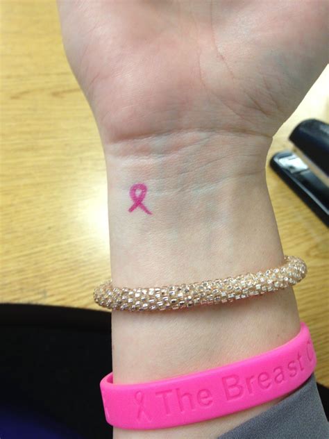 breast cancer ribbon tattoo small