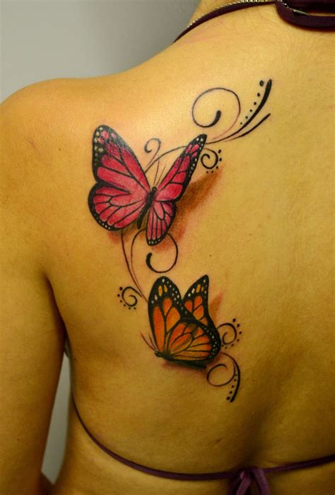 Innovative Breathtaking 3D Tattoos Designs Women Butterfly Cross And Heart Ideas