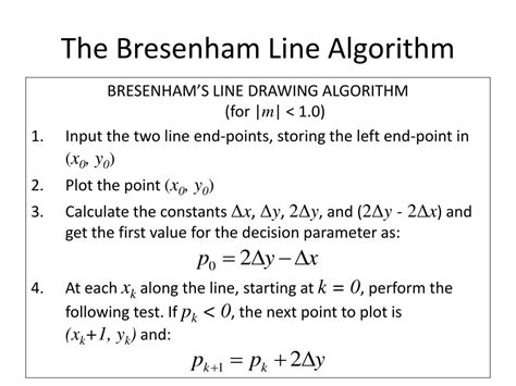 bresenham line drawing algorithm explanation
