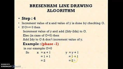 breshman line drawing algorithm example