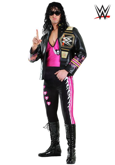 WWE Bret Hart Hitman Black Leather Jacketrt