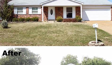 Before and after 1966s ranch. Limewashed brick, custom