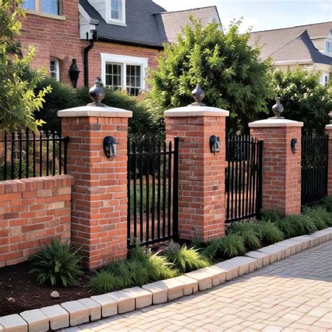 brick pillar fence