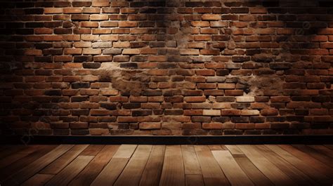 Brick Wall Background With Floor