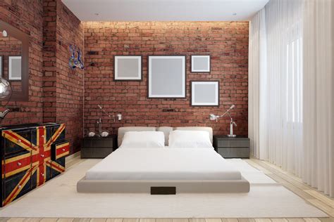 Brick Wall Look In Bedroom