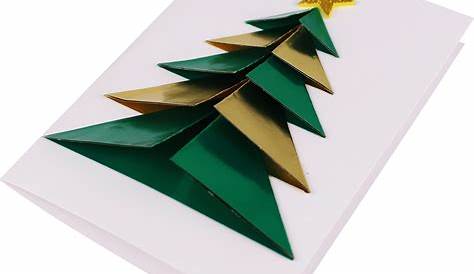 Carte sapin origami 3D Noël 10 Doigts Cartes de noël