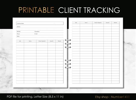 bridal client tracking form template