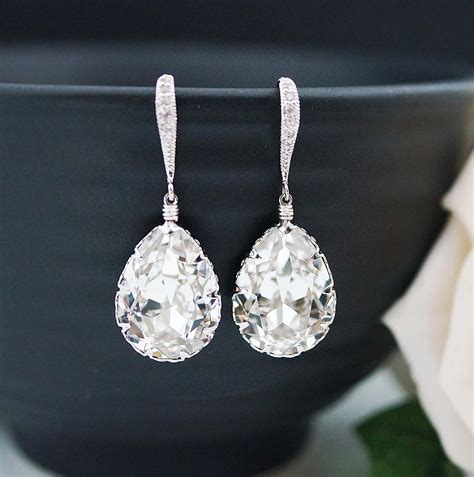 bridal drop earrings swarovski