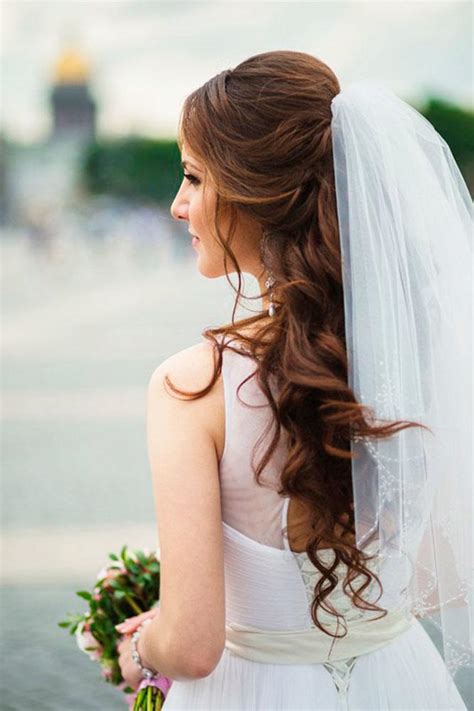 The Bridal Hairstyles For Long Hair With Veil With Simple Style