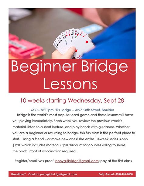 bridge classes for beginners near me schedule